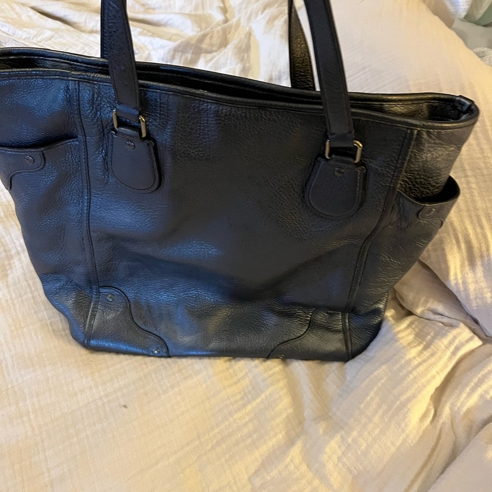 Metallic grey Coach tote bag. Barely used. Great condition. - Picture 3 of 5